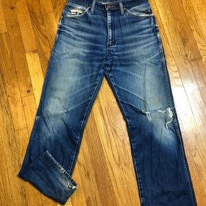 Vintage 80’s wrangler distressed jeans grunge